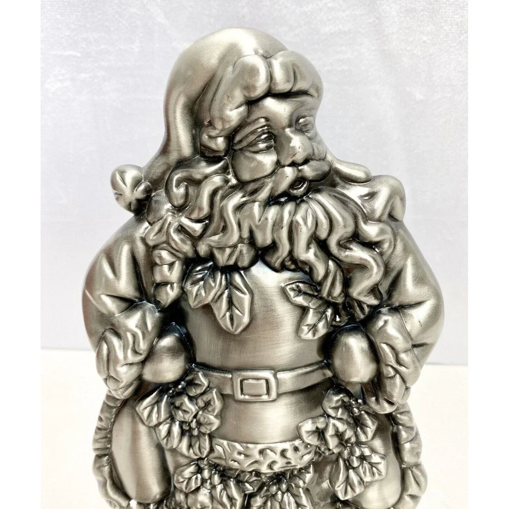 Santa Claus Stocking‎ holder Silver Metal Farmhouse Christmas - Picture 3 of 10